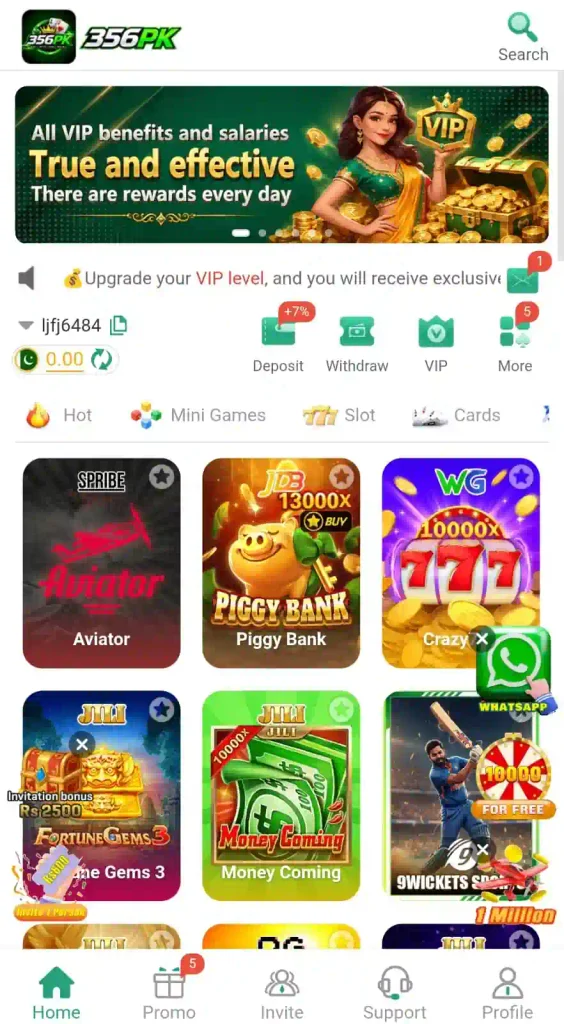 356 PK Game Download {Best Casino Earning App} For Android
