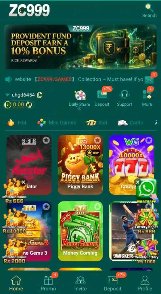 ZC999 Game Download Most Popular Earning App in Pakistan